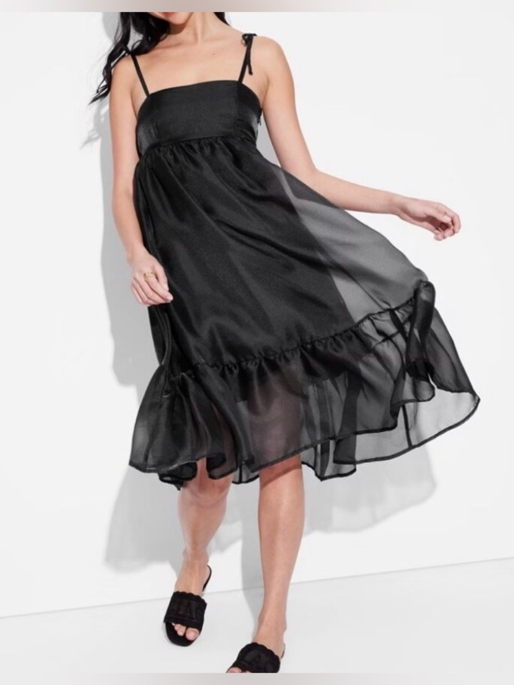 NWT Wild Fable Organza Midi Babydoll Dress